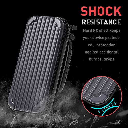 MEQI Nintendo Switch Carrying Case Protective Hard Shell Slim Travel Carry Case -10 Game Cartridge Holders Portable Carry Case Pouch for Nintendo Switch Console & Accessories - Gray - Thumbnail 2