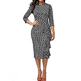 Goddessvan Women's Elegant Dot Bodycon Work Business Party Evening Dress