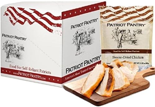 Patriot Pantry Freeze-Dried Chicken Case Pack (24 servings, 6 pk.) Bulk Emergency Food in Convenient Case Packs, Up to 25-Year Shelf Life