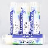 Lip Balm - Organic Natural USDA Certified 100% - Accelerates Healing - Unscented Moisturizing Balm Stick - Prevent Dry Cracked Lips - Hand-Crafted in Santa Barbara, California - 4 Pack Never Run Out
