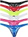 iKingsky Men's Sexy Transparent G-string Low Raise Thong Underwear Pack of 6 (Large, Style 1)