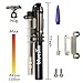 Bluesim Mini Bike Pump with Flexible Hose, Built-in Schrader Presta valve- Black