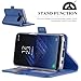 FYY Case for Galaxy S8/Samsung Galaxy S8 [RFID Blocking Wallet] [Makeup Case] Premium PU Leather Wallet Case with Cosmetic Mirror, Card Slots and Wrist Strap for Samsung Galaxy S8 Navy Blue