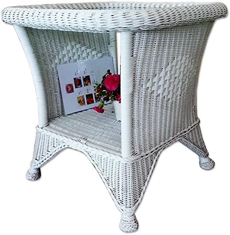 SARNN Thai Classic Vintage Rattan Table, White