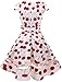 Gardenwed Women's 1950s Rockabilly Cocktail Party Dress Retro Vintage Swing Dress Cap-Sleeve V Neck