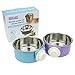 Pet Food Bowl Removable Stainless Steel Hanging Bowl with Bolt Holder,By Lesypet