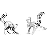 Boma Jewelry Sterling Silver Scaredy Cat Stud Earrings