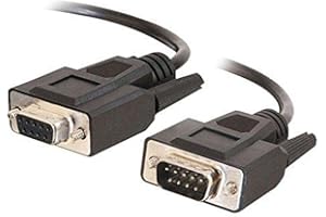 C2G 25211 DB9 M/F Serial RS232 Extension Cable, Black (1 Feet, 0.30 Meters)