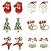 Elesa Miracle 12 Pairs Girl Kids Christmas Stud Earrings in Gift Box Xmas Earrings Jewelry Set Women Girl Christmas Gift