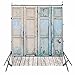 Showyou 5x7ft Vintage Oil Painting Vintage Wooden Door Background Studio Props Silk Photography Backdrop