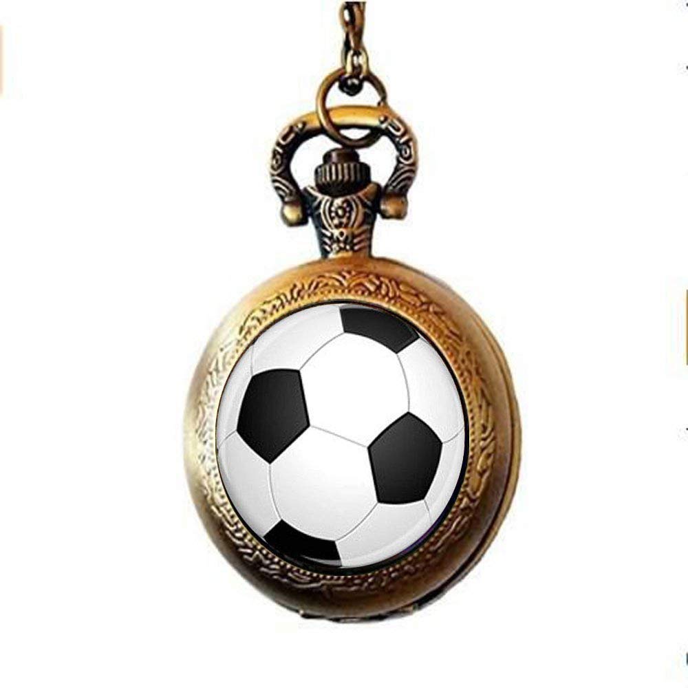 Collar de reloj de bolsillo con balón de fútbol, unisex, regalo ...