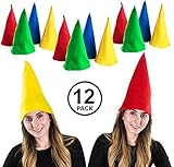 Funny Party Hats Gnome Hats - Set of 12 Hats - Dwarf Hats - Dwarf Costume - Gnome Costume
