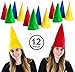 Funny Party Hats Gnome Hats, 12 Pack - Dwarf Hats - Costume Accessory - Assorted Colors: Blue, Green, Yellow, Red