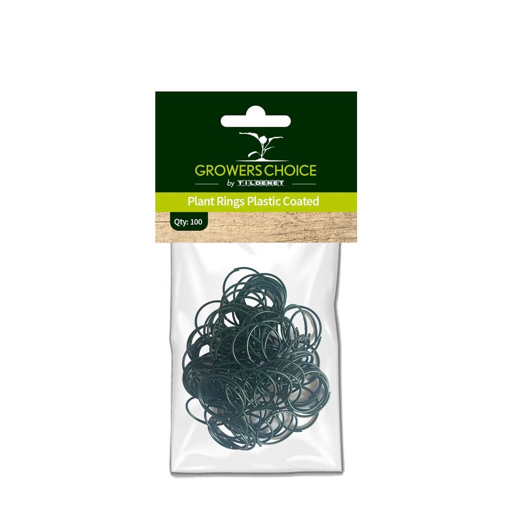 Tildenet Plastic Coated Plant Rings, Black