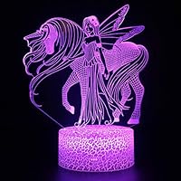 Unicorn Bedside Lamps Kids Room Decor 3D 7 Colors Night Light Kids Favorite Christmas Gift (Unicorn3)