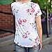 Gotd Women Flower Short Sleeve Blouse Casual Tops T Shirt Tee (XL, White)