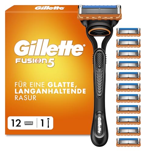 Gillette Fusion 5 Rasierer Herren, Nassrasierer, Metall, Schwarz