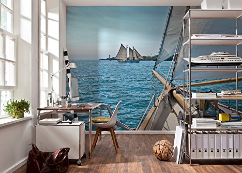 Komar 8-526 National Geographic Sailing Scenic - Papel pintado mural de pared, azul, 368 x 254 cm, juego de 8 piezas