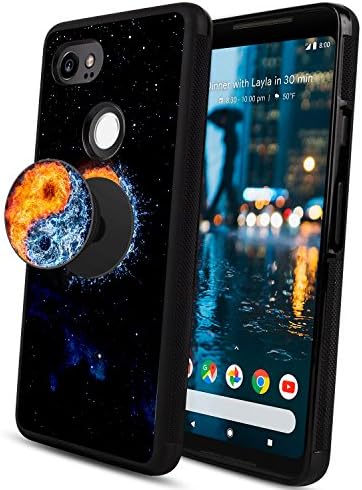 Google Pixel 2 XL Case Yinyang, Unique Design TPU Hybrid Shockproof Drop Protector Phone Case with Pop Grip Mount for Pixel 2 XL - Yinyang 04