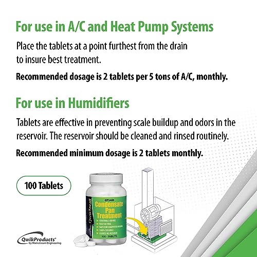QwikTreat Condensate Pan Treatment Tablets, AC Drip Pan Tablets Air