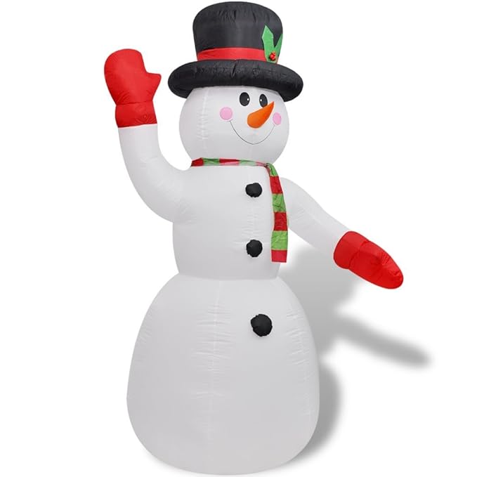 Festnight Weihnachten Deko Schneemann Aufblasbar 240cm LED Beleuchtet Weihnachtsfigur Weihnachten-Dekoration Gartendekoration