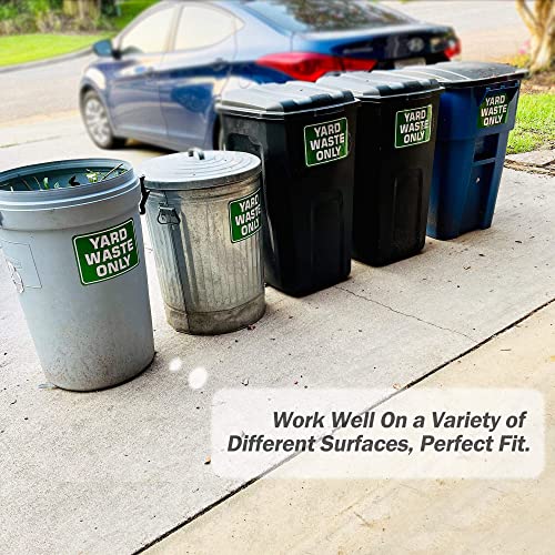 Yard Waste Sticker Yard Waste Only Signs 4 Pack 10" x 7" Recycle Yard