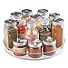 mDesign Lazy Susan Turntable Food Storage Container for Cabinets, Pantry, Refrigerator, Countertops, BPA Free - Spinning Organizer for Spices, Condiments, Baking Supplies - 9