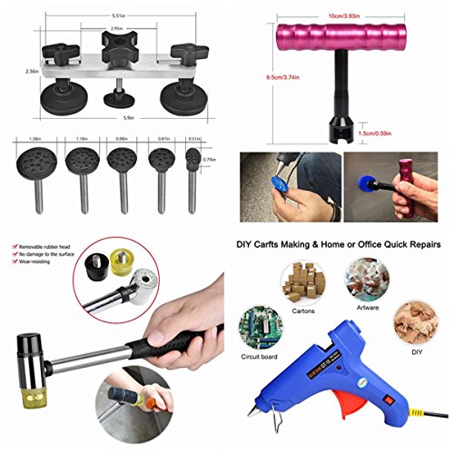Super PDR DIY Car Auto Body Dent Removal Repair Tools Kits Car Scratch Remover Pen Dent Board Slide Hammer Working Gloves Glue Puller Sets Black Tool Box - Thumbnail 4
