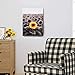 Sunflower Wall Art Inspirational Canvas Print for Bathroom Wall Décor Black and White Yellow Flowers Field Painting Funny Floral Picture Modern Framed Posters Office Classroom Home Decor 12x16in