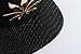 SSLR Men's Adjustable Leaf Shape Studded Flat Bill Caps (One Size (7 1/8-7 3/8), Black)
