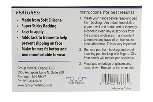 image for Gms Optical® 1.8mm Anti-Slip Adhesive Contoured Soft Silicone Eyeglas