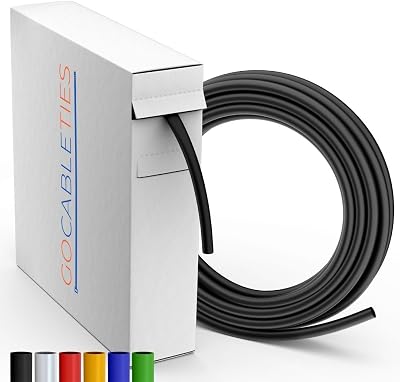 Gocableties Premium Black Heat Shrink Tubing 1.6mm x 12m 2:1 Mini Reel