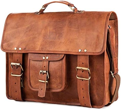 Berliner Bags Berlin XL Umhängetasche aus Leder Messenger Aktentasche Tragetasche Laptoptasche 15,4 Zoll Ledertasche Vintage Arbeitstasche Schultertasche Braun Herren Damen Groß