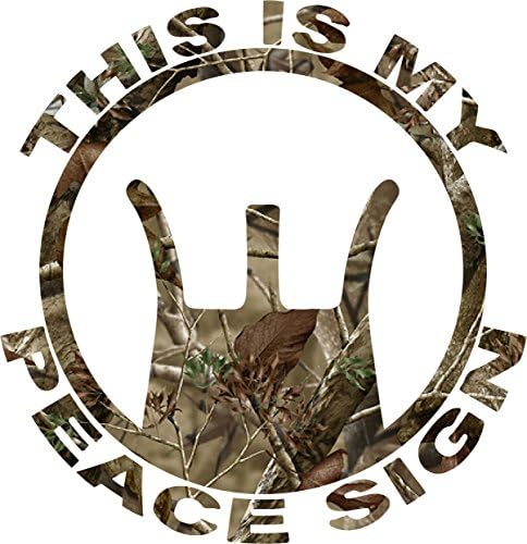 Camo This Is My Peace Sign Sticker
