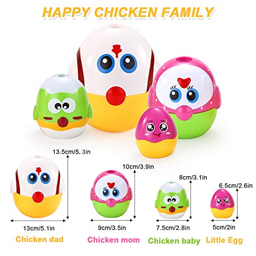 VATOS Nesting Easter Plastic Eggs Toy, Eggs Stacking Toy, Stacker Toys for 18 Months+ Baby Infant Toddler, Educational Toys for 1.5+ Years old Girl and Boys, Cute Chicken Family Style Baby Toddler Toy - Thumbnail 7
