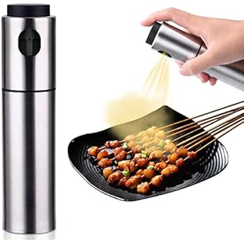 Besmon Olive Oil Sprayer Stainless Steel Refillable Bar Bottles for Cooking, Salad Oil Dressing,BBQ, Grilling and Roasting, 100ml Food Grade Cooking wine & Vinegar Sprayer