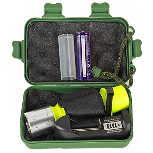 Reiled Diving Flashlight, Bright LED Submarine Light Scuba Safety Lights Waterproof Underwater Torch or Scuba Diving Outdoor Under Water Sport