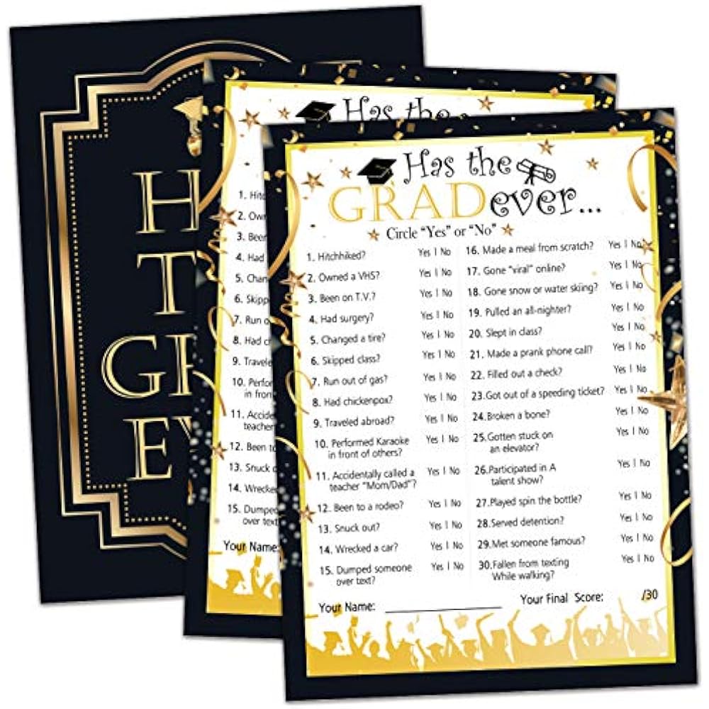 graduation party game has the ever card game 2020