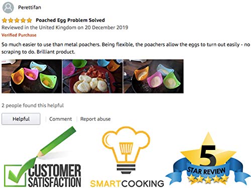 Egg Poacher Cups For Cooking Perfect Poached Eggs (4 Pack) By KITCHEN DISCOVERY - PREMIUM Grade LFGB Silicone Egg Poacher, BPA-Free 4 Multi Coloured Poached Egg Pods, Egg Poacher Pan, Egg Cooker, Poached Egg Maker Set, Microwave Egg Poacher