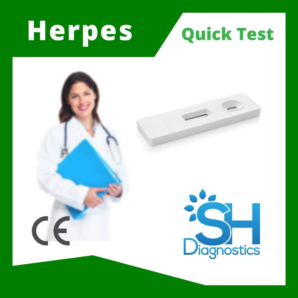 SH Diagnostics- Herpes (Genital) Quick Test- 99% Accuracy, CE Approved, 10min Results, HSV II