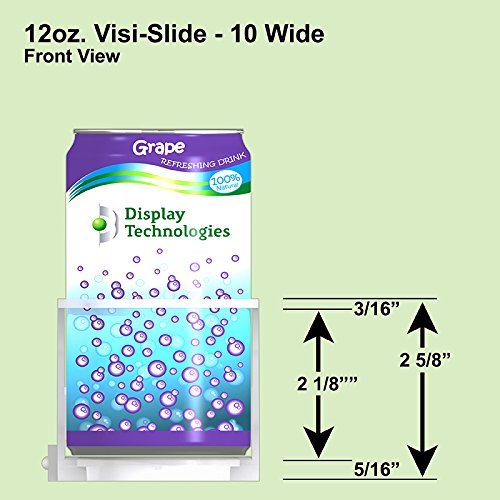 Display Technologies, LLC 12oz. Visi-Slide 10 wide Shelf Glide - 2 Pack