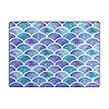 ALAZA Rainbow Watercolor Scales of Mermaid Area Rug Rugs for Living Room Bedroom 7' x 5'