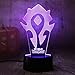 World of Warcraft Game 3D LED Night Light Best Gift for Game Lovers LED Table Lamp Bedroom Decoration Christmas Gift Wow Souvenir Kids Toys(Wow)