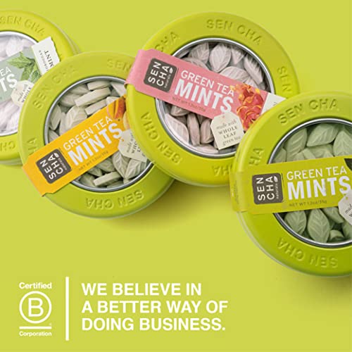 SEN CHA Naturals Green Tea Mints, SugarFree Breath Mints, Made With