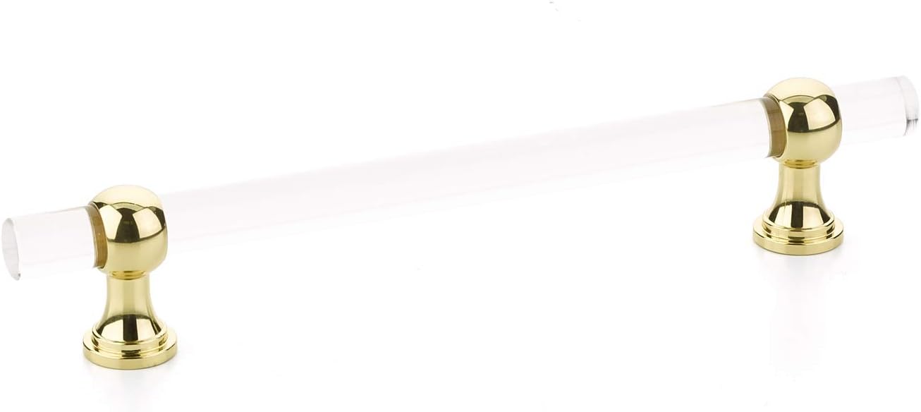 Lucite Transitional Polished Brass Adjustable Drawer Pulls