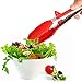 K-Chef: Set of 2-( 9 & 12 Inch) Heavy Duty, Heat Resistant, Non-stick, Built-in Stand, Easy Lock Stainless Steel Silicone Kitchen Tongs for Serving Salad, Barbeque, Cooking, Grilling Turner-(Red)