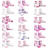 Naartjie Kids Girls Fashion Variety Cotton Crew 18 Pair Pack Gift Box (18-24M, Vintage)