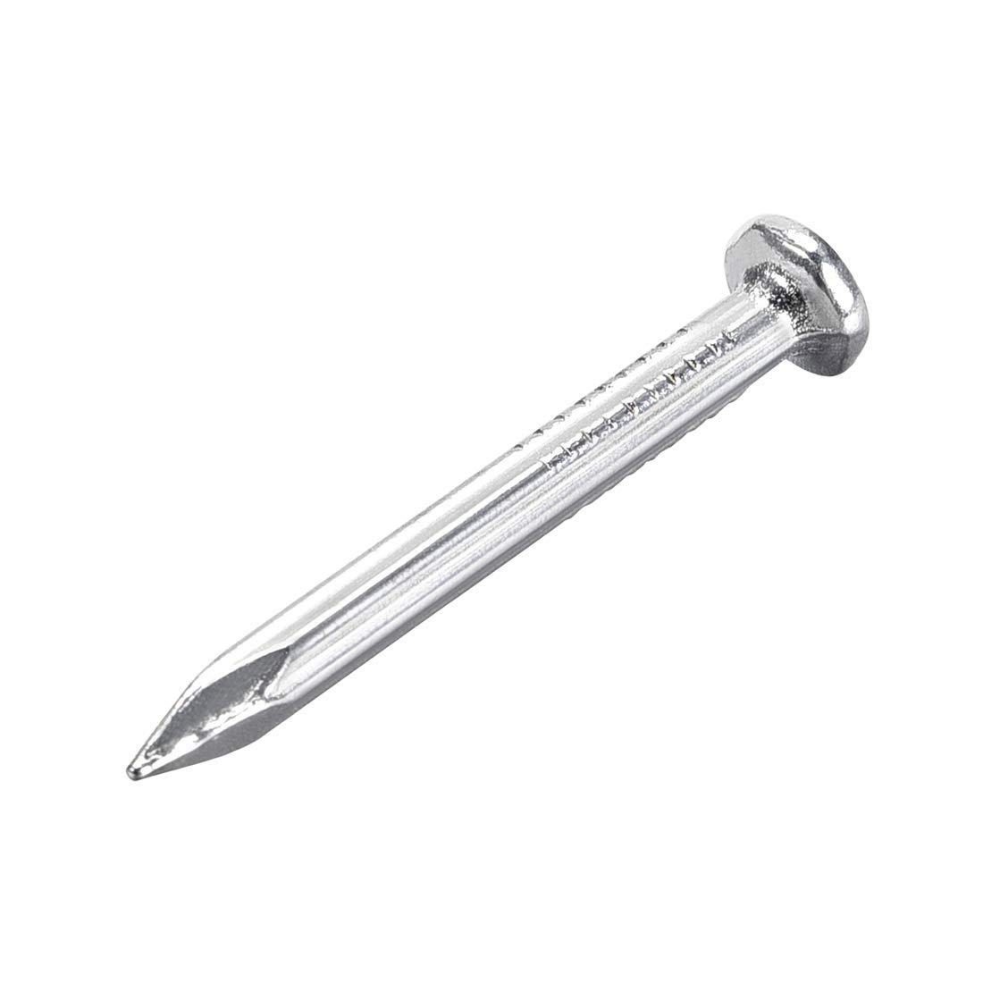 TOP-VIGOR 100Pcs Hardware Nails, 2.8mmx30mm Fiber Concrete Cement Wall Point Tip Nails, Wall Pins Tacks Nails for Woodworking, Panel Pins for Hanging Picture, Frame, Furniture, Construction, Silver