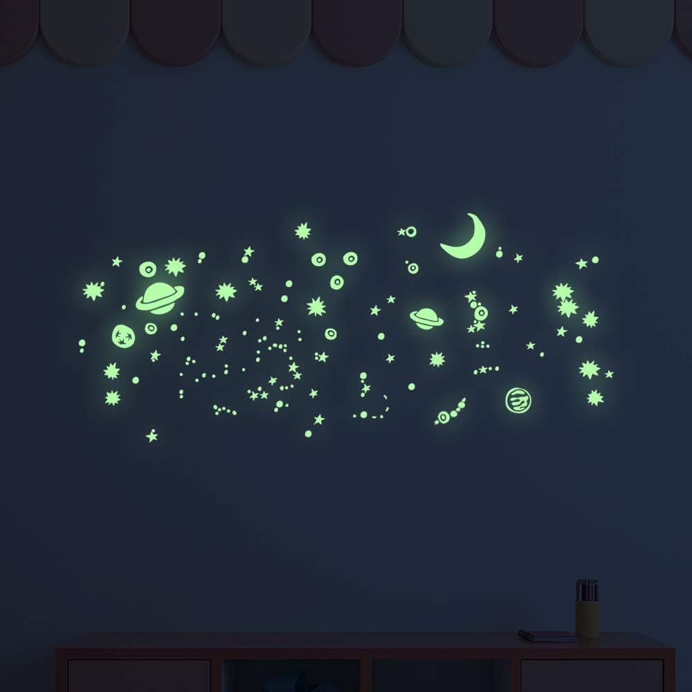 Kendalfloral Com Peintures Outils Et Traitement Des Murs Stickers Muraux Autocollant Fluorescent Et Lumineux Jusqua 5 Heures De Suite Decoration Pour Chambre Bebe Et Enfant Pack Adhesifs Muraux De 9 Nuages Et 18