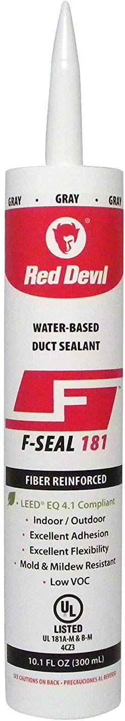 Red Devil 0846DX F-Seal 181 Fiber Reinforced Water Based Duct Sealant, 10.1 oz, Gray: Home Improvement